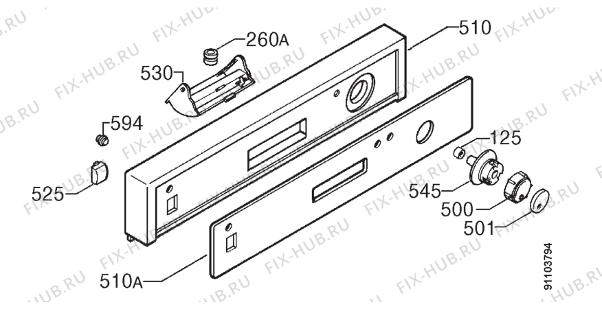 Взрыв-схема посудомоечной машины Zanussi ZDM6037X - Схема узла Command panel 037